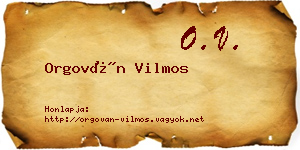 Orgován Vilmos névjegykártya