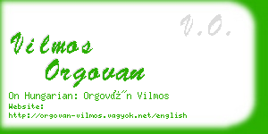 vilmos orgovan business card